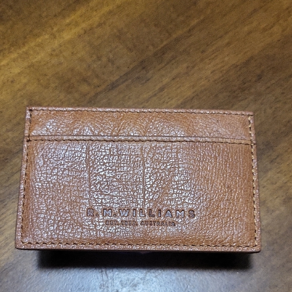 R.M. Williams Brown Textured Leather Key Card Holder
